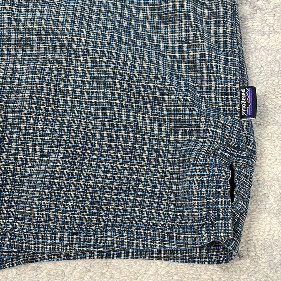 Patagonia Back Step Short Sleeve Button Front Shirt Blue Gray Plaid Checked Sz S - Picture 9 of 13